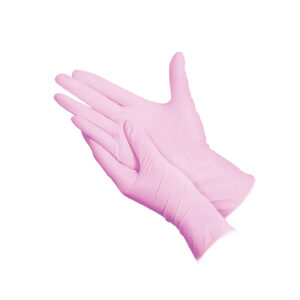 Disposable pink nitrile gloves