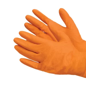 Orangathangs Orange Nitrile Gloves in use