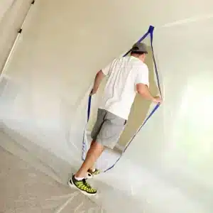 Zipper entry for dust containment sheeting