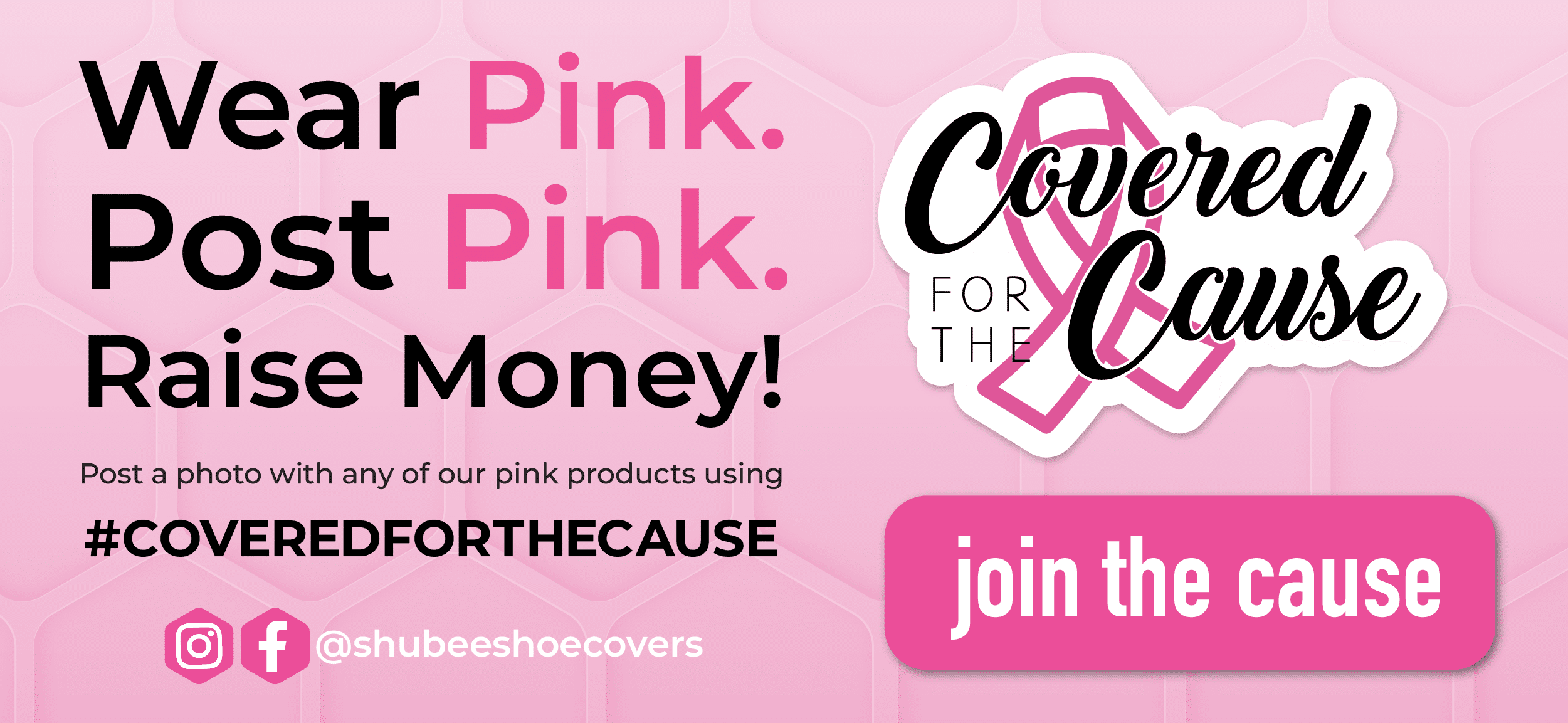 Promoting breast cancer awareness and encouraging service professionals to purchase pink PPE and post onto social media to join the cause.