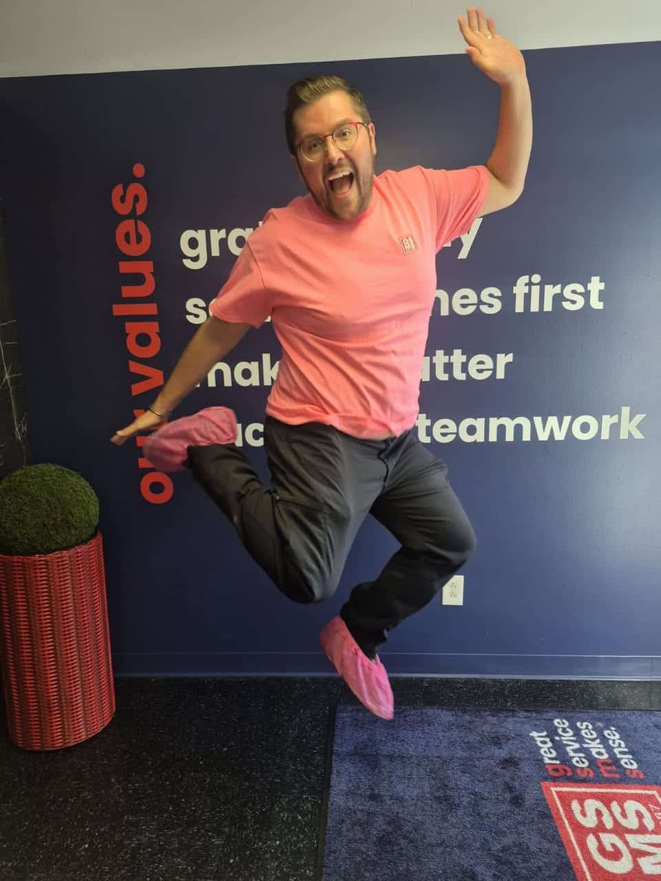 Covered For The Cause participant showing support in pink