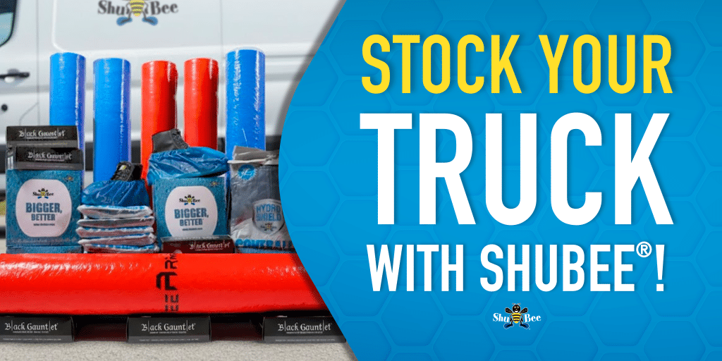 Stock Your Truck with ShuBee® protective gear including shoe covers, waterproof shoe covers, surface protection, nitrile gloves, and disposable coveralls